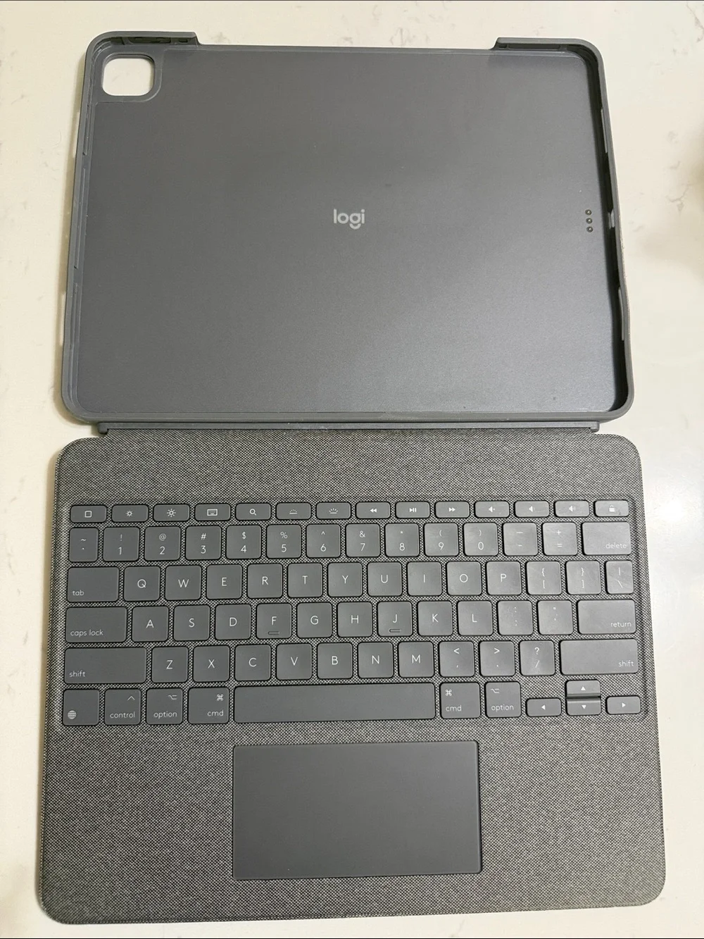 Logitech Dark Gray Fabric Folio Keyboard Case with Trackpad